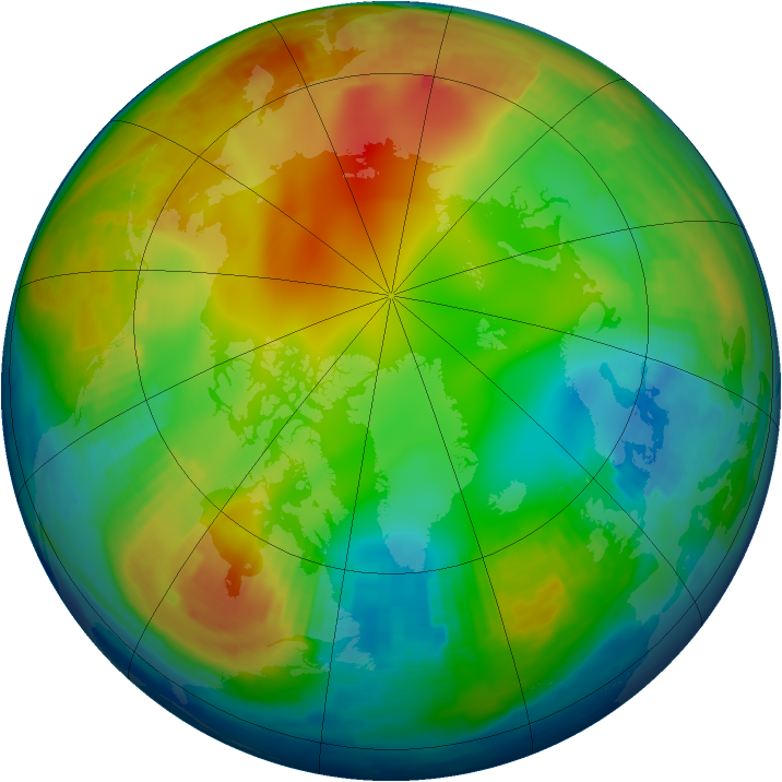 Arctic ozone map for 17 January 1997